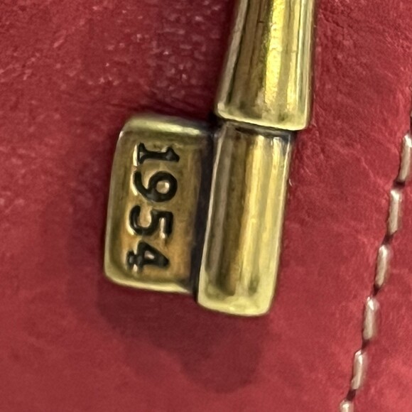 Fossil Red Leather Crossbody Tote Organizer Bag ID Window Key Charm Y2K Purse - Picture 16 of 16